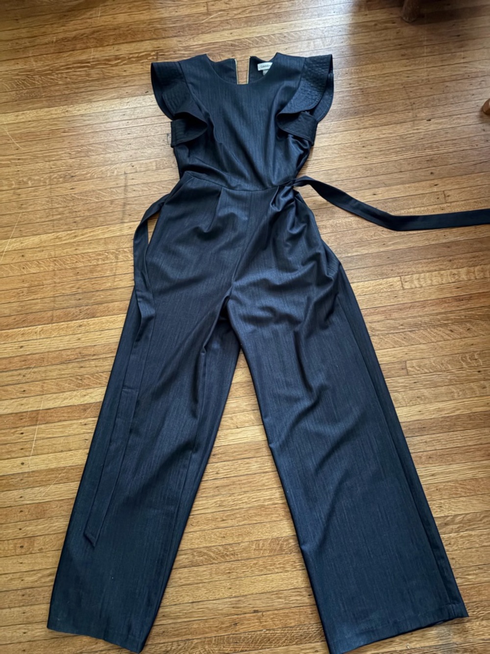 Calvin Klein Ruffle-Sleeve Wide-Leg Jumpsuit